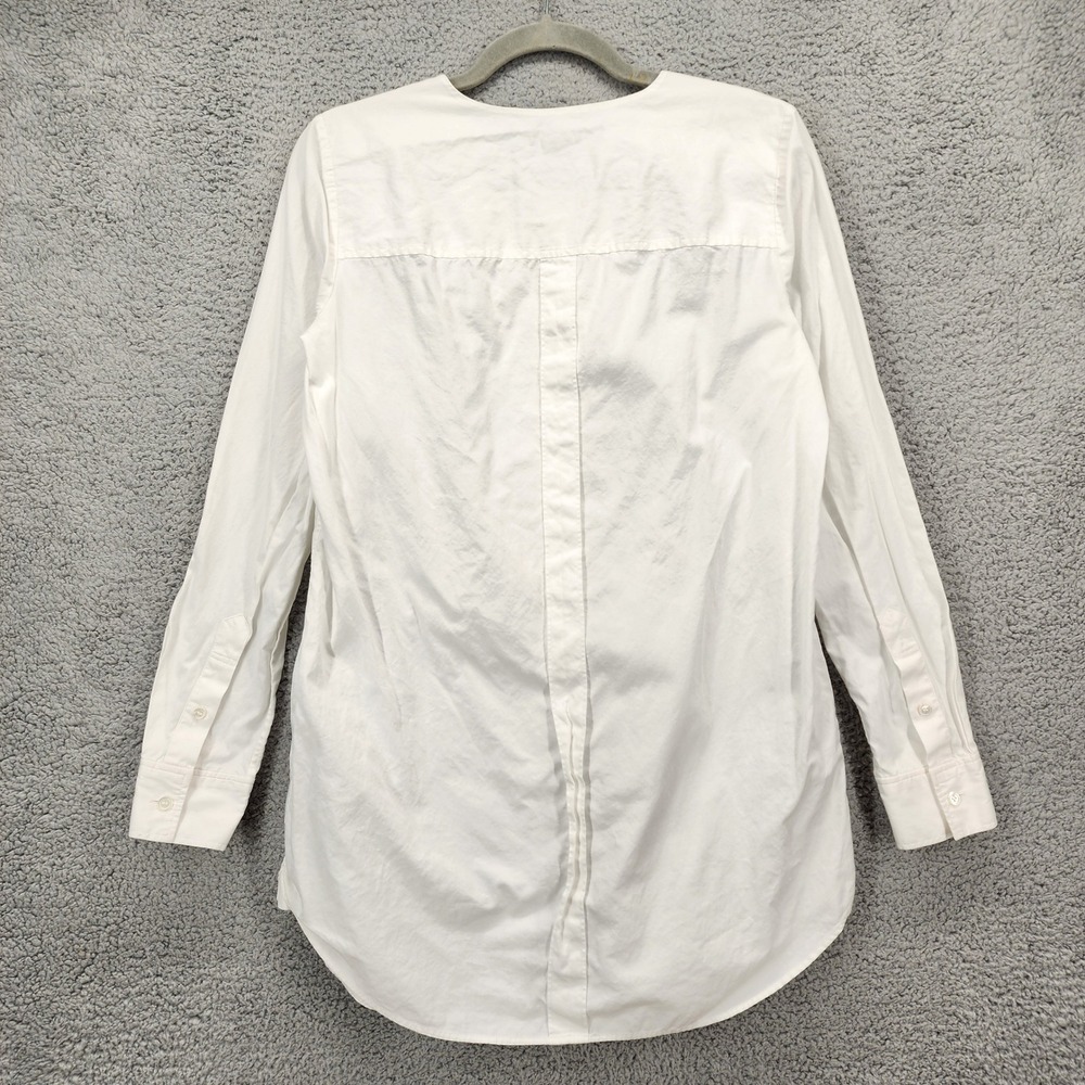 Theory White Cotton Button Front Tunic Shirt Top Women's Size Small Long Sleeve‎ - Picture 5 of 9